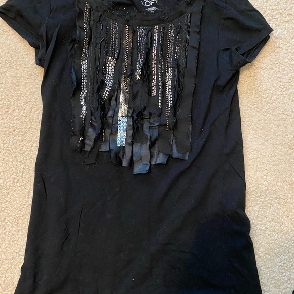 Loft black dressy tee XS - Picture 2 of 2